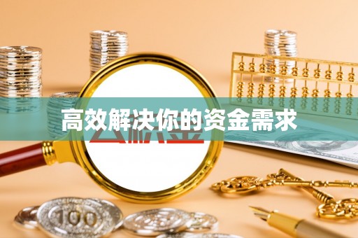 成功高效解决你的资金需求